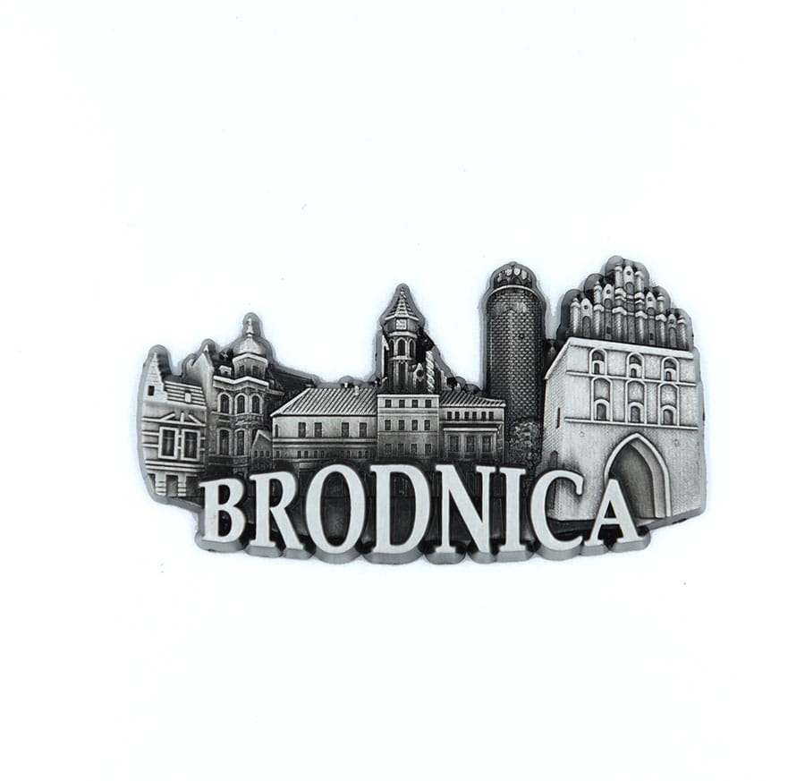 magnes na lodówkę panorama Brodnica metalowy