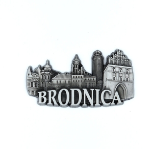 Magnes na lodówkę – panorama Brodnica, metalowy