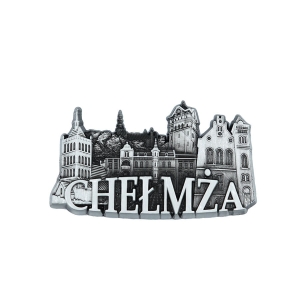 Magnes na lodówkę – panorama Chełmża, metalowy