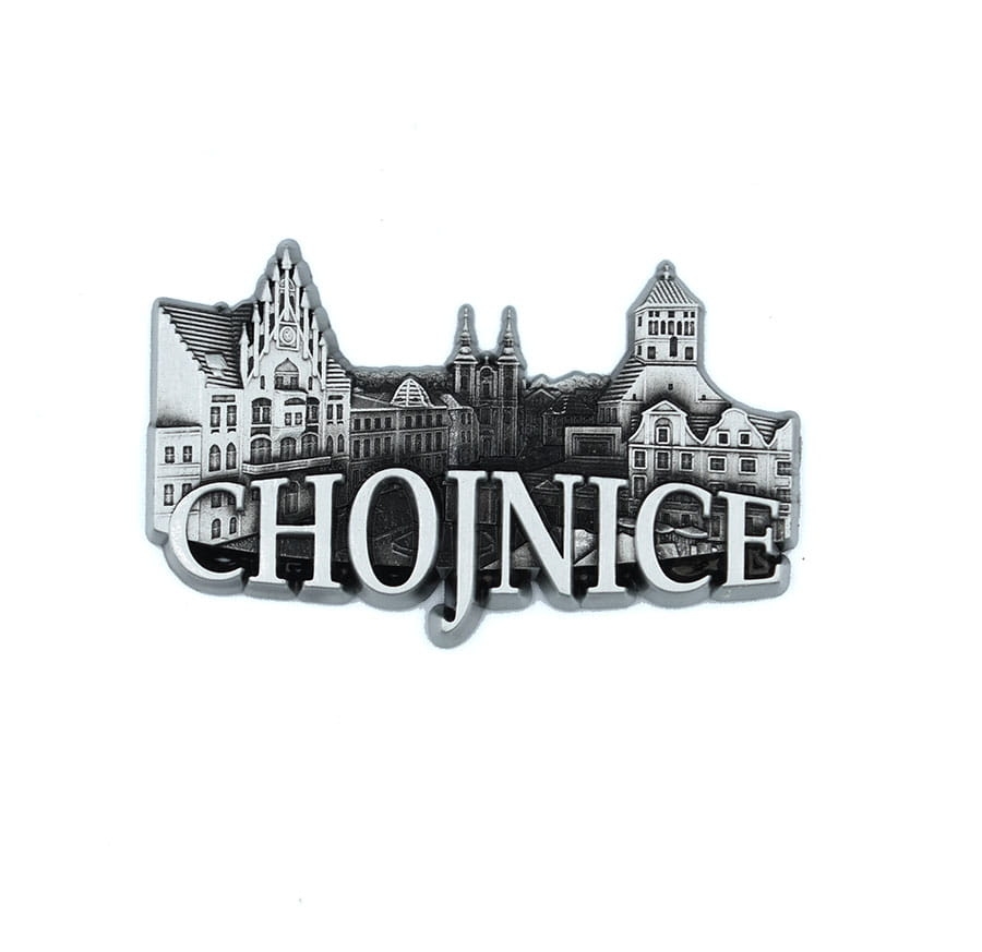 magnes na lodówkę panorama Chojnice metalowy pamiątka