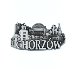 Magnes na lodówkę – panorama Chorzów, metalowy