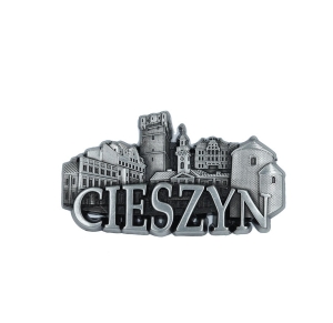 Magnes na lodówkę – panorama Cieszyn, metalowy