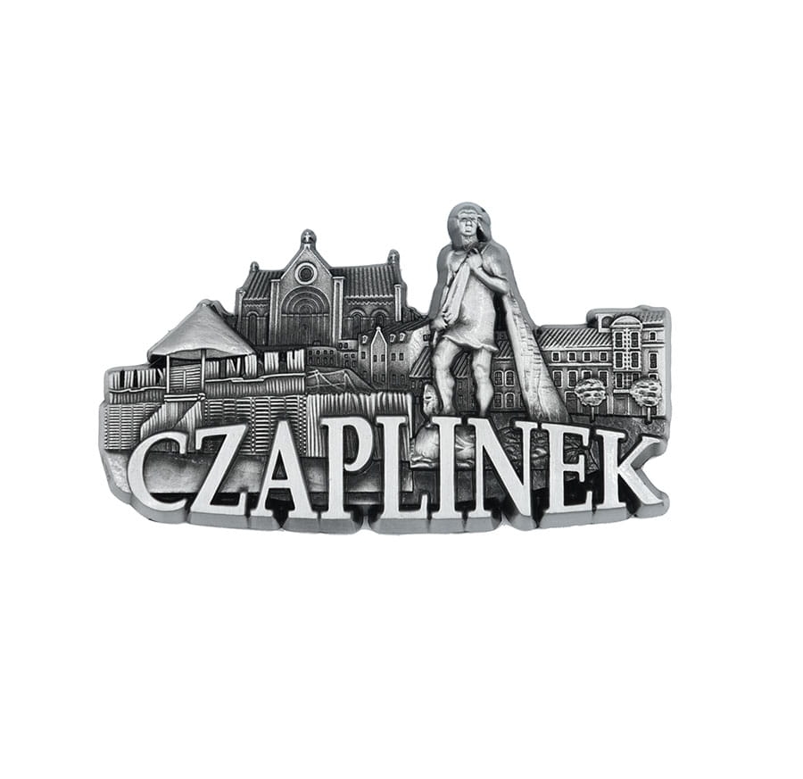 magnes na lodówkę Czaplinek metalowy panorama miasta