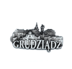 Magnes na lodówkę – panorama Grudziądz, metalowy
