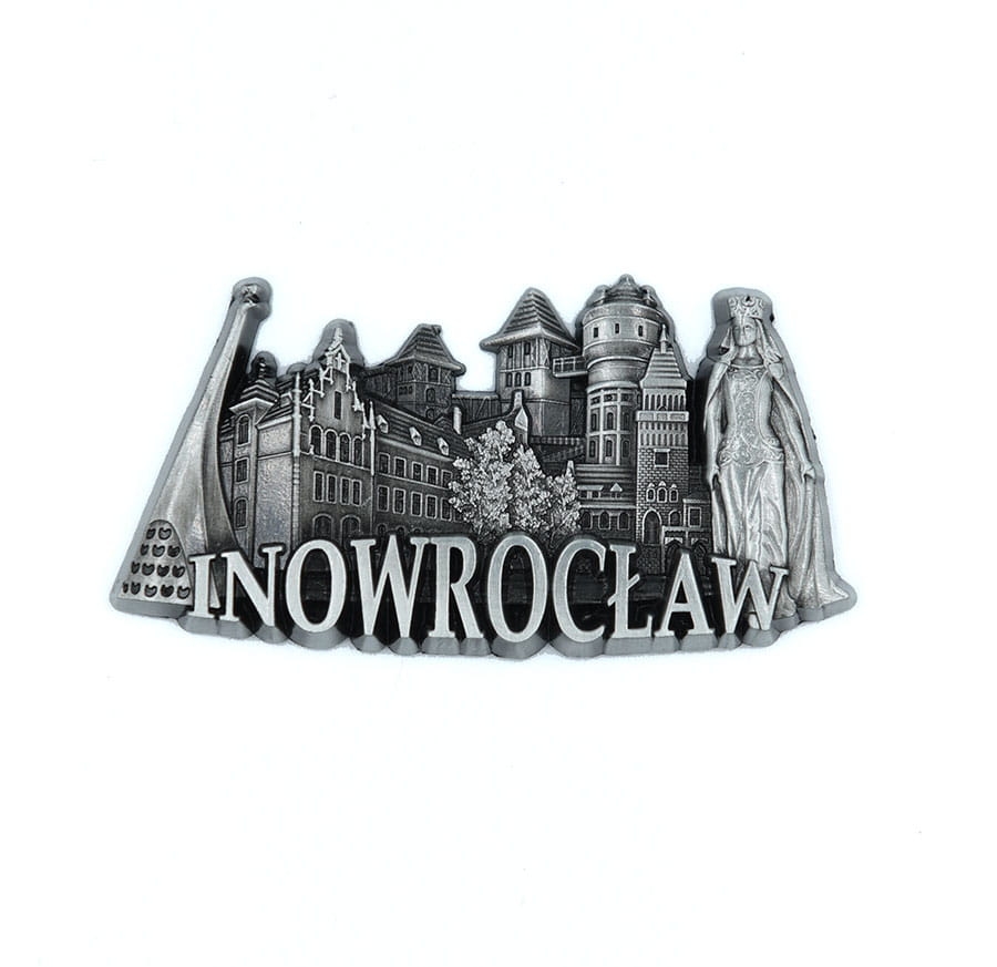 magnes na lodówkę Inowrocław metalowy panorama miasta
