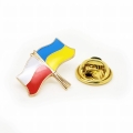 przypinka emaliowana flagi Polska Ukraina z zapięciem