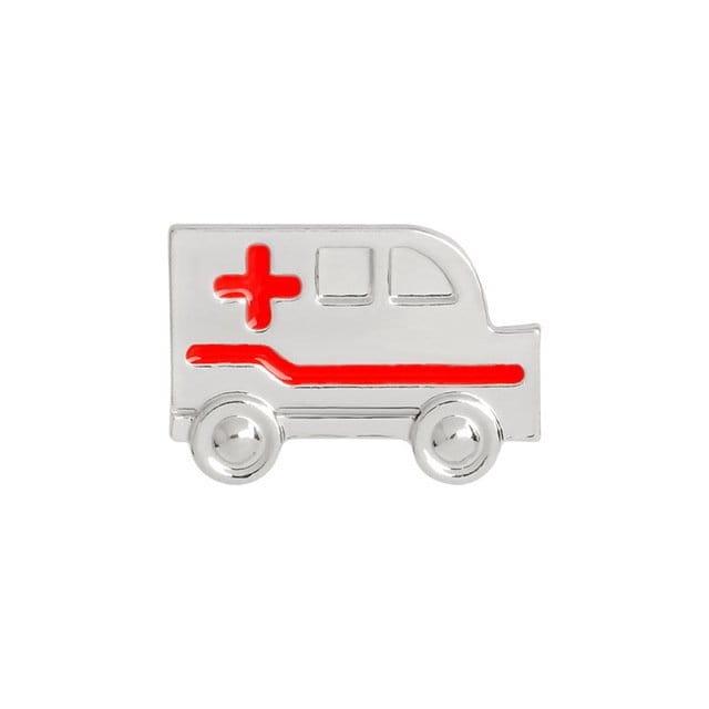 pins ratownik karetka ambulans metalowy biały czerwony krzyż