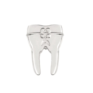 Metalowa przypinka dla dentysty, ząb