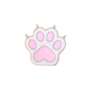 Metalowa przypinka, pies, łapa różowa