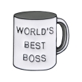 przypinka World Best Boss The Office metalowa kubek