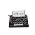 metalowa przypinka maszyna do pisania writer vintage