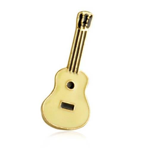 Metalowa przypinka gitara złota pins muzyczny