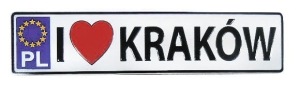 Magnes metalowy tablica rejestracyjna  Kraków