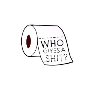 Metalowa przypinka, papier toaletowy