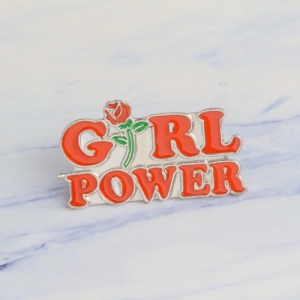 Metalowa przypinka, pins Girl Power