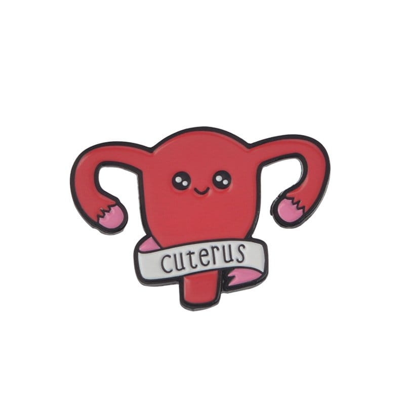 metalowa przypinka macica pins feministyczny