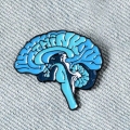 pins niebieski mózg przypinka na tkaninie