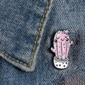 pins kaktus przypinka metalowa na jeansie