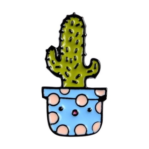 Metalowa przypinka, pins kaktus w doniczce