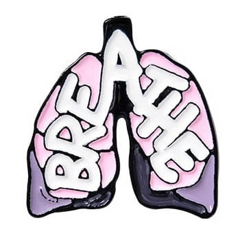 metalowa przypinka płuca breathe pins emaliowany