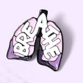 pins płuca breathe metalowy emaliowana przypinka