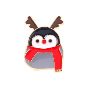 Metalowa przypinka, pins pingwin Rudolf