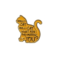 Przypinka kot Smelly Cat Friends metalowa żółta