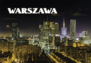 Pocztówka 3D Warszawa Nocą