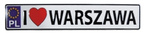 Magnes metalowy tablica rejestracyjna  Warszawa