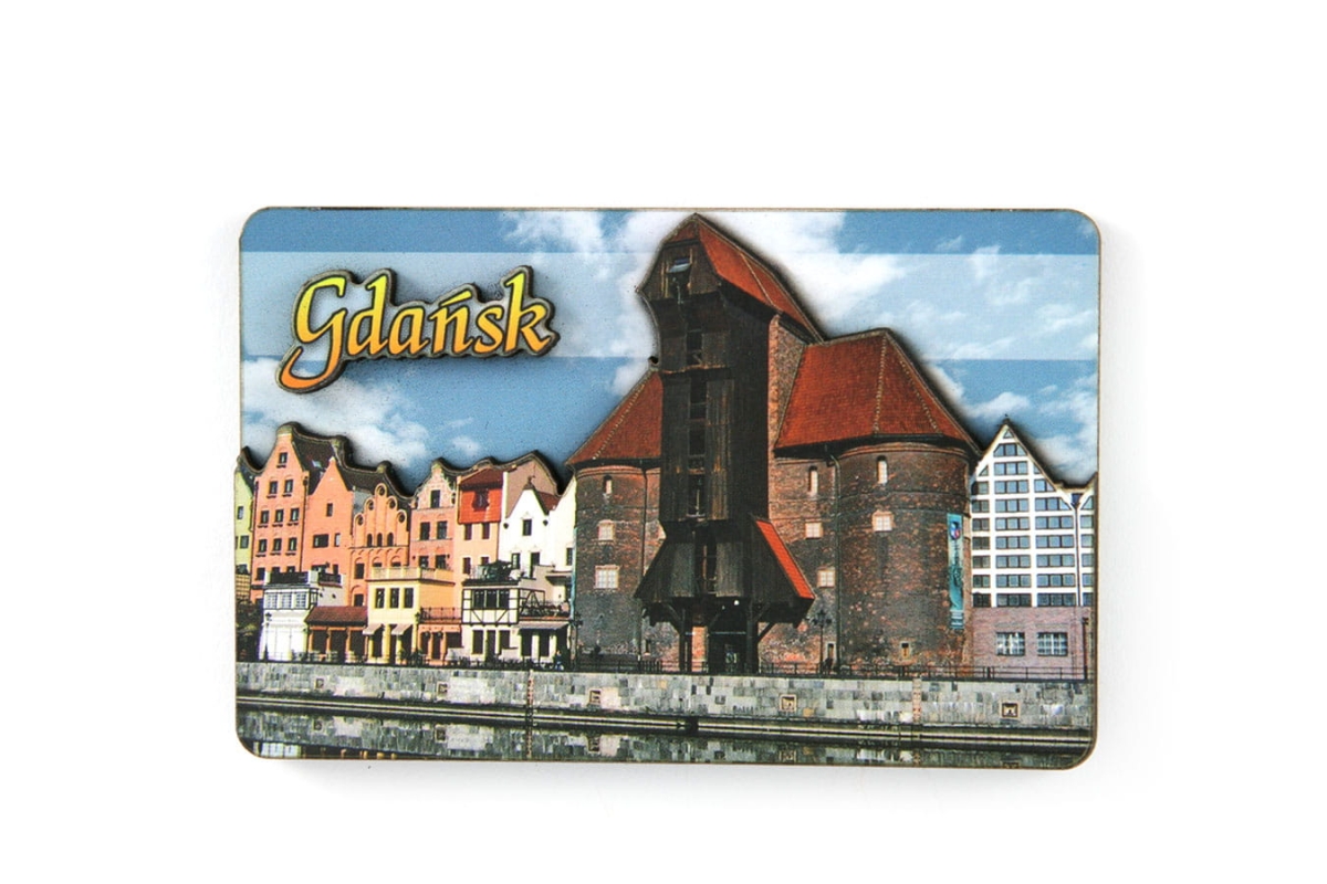 magnes na lodówkę Gdańsk Żuraw MDF pamiątka z Gdańska