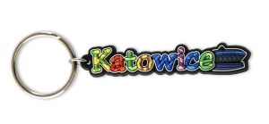 Brelok gumowy napis Katowice