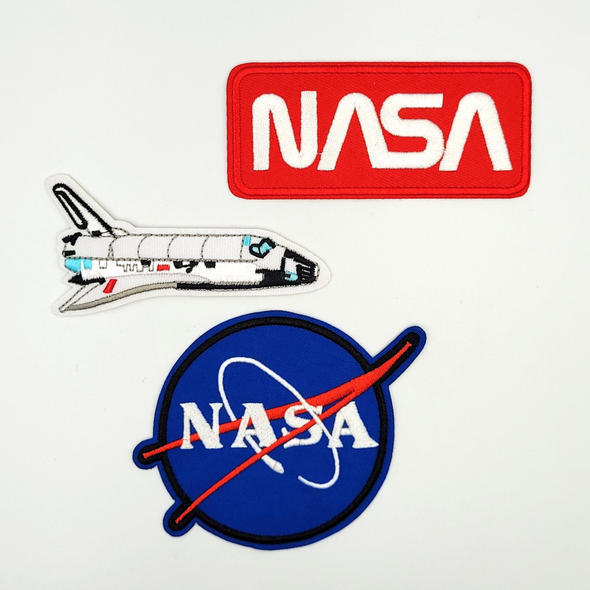 zestaw naszywek NASA - komplet trzech naszywek haftowanych