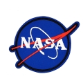 naszywka NASA logo okrągłe niebieskie haftowane