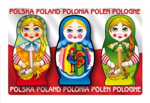 Magnes z efektem 3D Polska - 3 Matrioszki