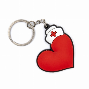 Breloczek gumowy pielęgniarki serce