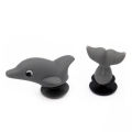 przypinka podwójna 3D delfin do kroksów szara