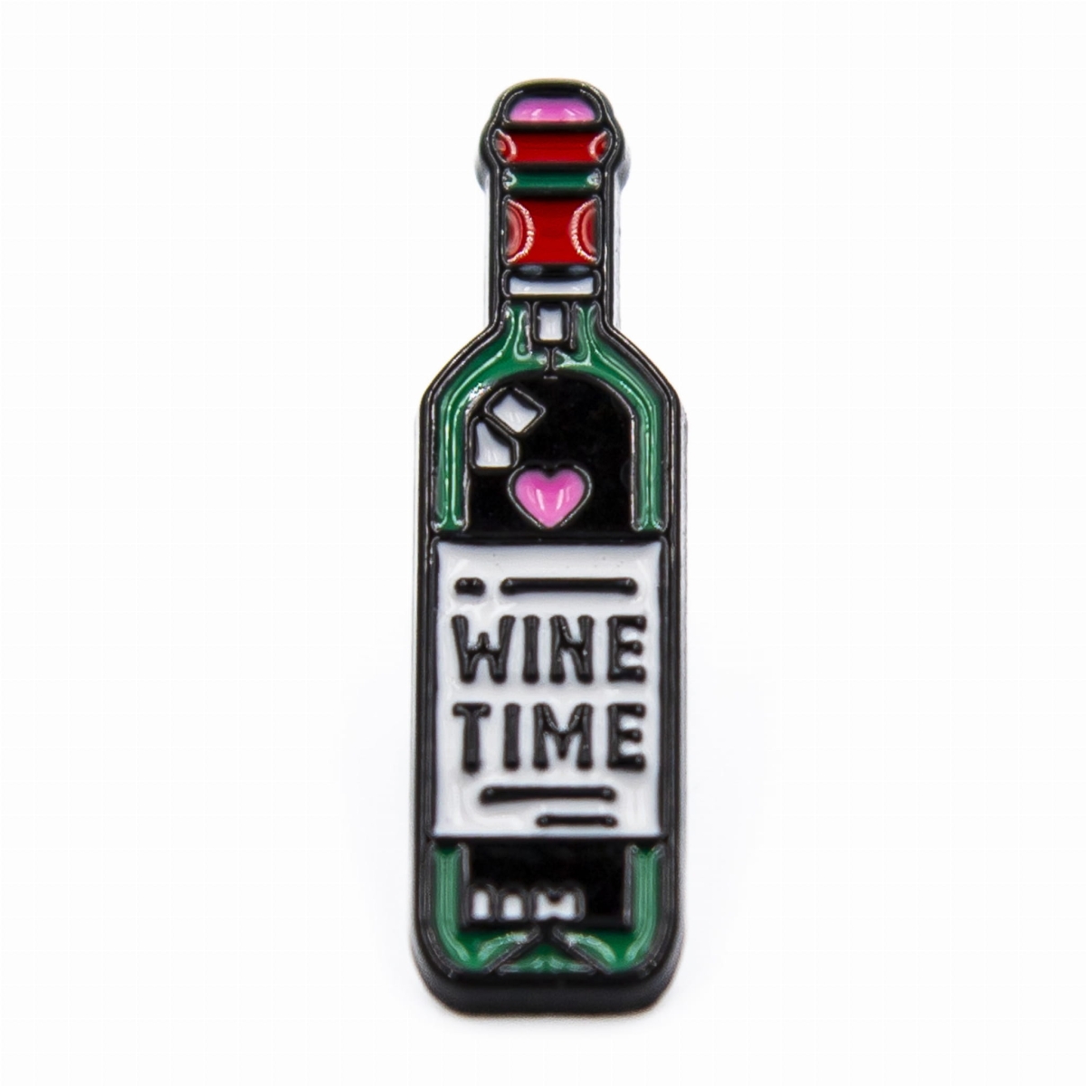 Metalowa przypinka butelka wina Wine Time pins emaliowany