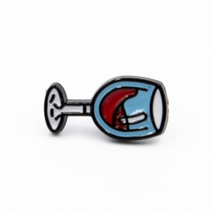 Metalowa przypinka, pins Kieliszek wina