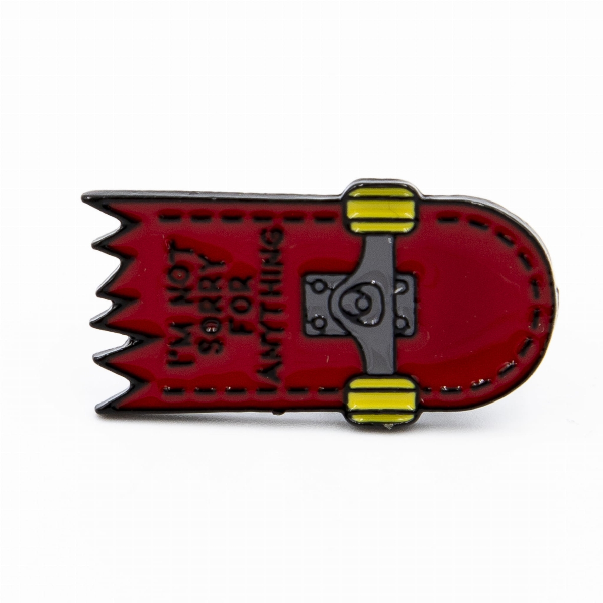 metalowa przypinka złamana deskorolka czerwona pins skateboard