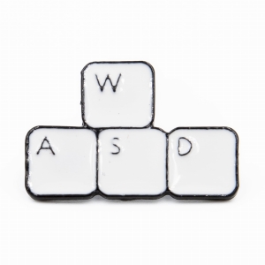 Metalowa przypinka, pins Klawiatura ASDW