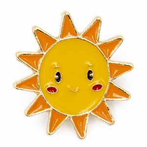 Metalowa przypinka, pins Słońce, słoneczko