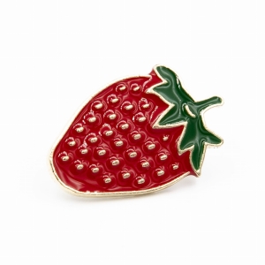 Metalowa przypinka, pins Truskawka