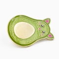pins cat awokado metalowy z kotkiem zielony