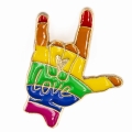 Pins dłoń LGBT love tęczowy emaliowany металowy