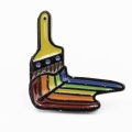 metalowy pins pędzel przypinka artysty kolorowy emalia