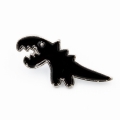 metalowa przypinka czarny dinozaur pins emaliowany