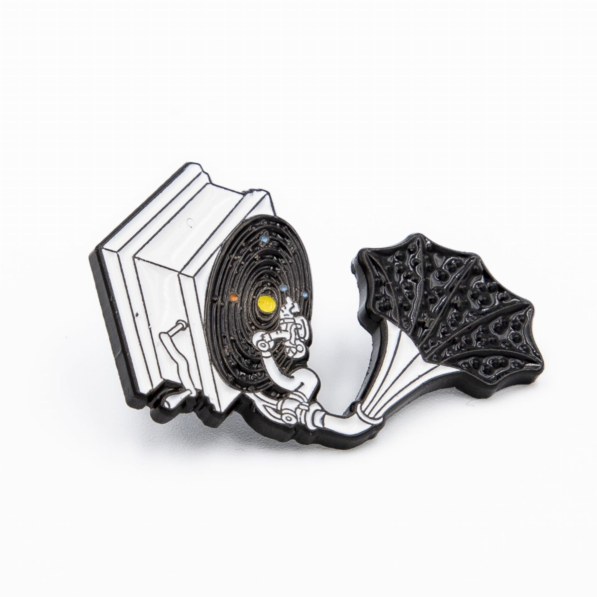 Metalowa przypinka gramofon vintage pins retro