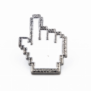 Metalowa przypinka, geek wskaźnik myszy dłoń