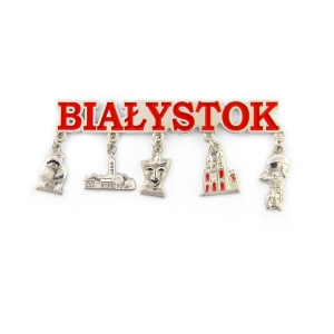 Magnes na lodówkę – Białystok, z zawieszkami