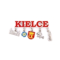 magnes na lodówkę Kielce z zawieszkami pamiątka z miasta